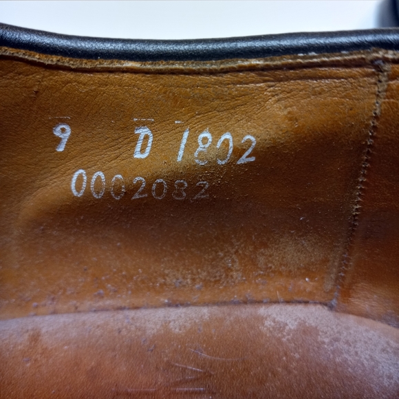Vintage Allen Edmonds Dryden Oxfords Sz 9 D Black Vibram Soles Brogue captoe - Picture 9 of 10